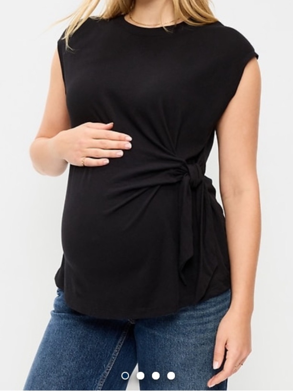 NWT Old Navy Maternity top tie front detail black XS